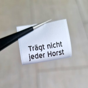 Label zum Annähen mit Wunschtext, Stofflabel personalisiert zum Einnähen, Textiletiketten, Webetiketten, Druck in schwarz Bild 7