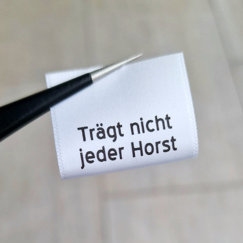 Label zum Annähen mit Wunschtext, Stofflabel personalisiert zum Einnähen, Textiletiketten, Webetiketten, Druck in schwarz image 7