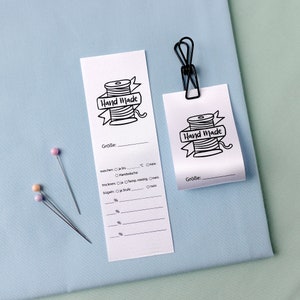 Universal Etikett zum Beschriften, personalisierte Label mit Pflegehinweisen, Pflegetikett für Textilien, Größe zum Ausfüllen, handmade, MU8 immagine 1