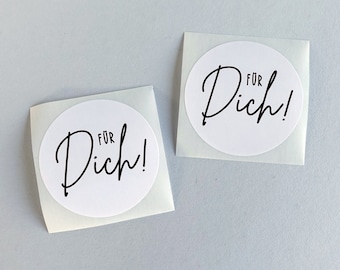 Aufkleber "für Dich", Sticker für Geschenke, Etiketten zum Verpacken oder als Beilage zu Bestellungen, 5 cm