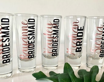Personalized Glass Shot Glass, Bridesmaid Proposal, Bachelorette Party
