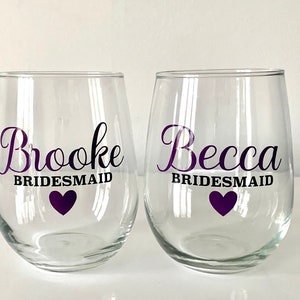 Custom Stemless wine glasses//friends gift//funny wine glass//bridesmaid gift ideas//personalized wine glass//bridal party gift image 6