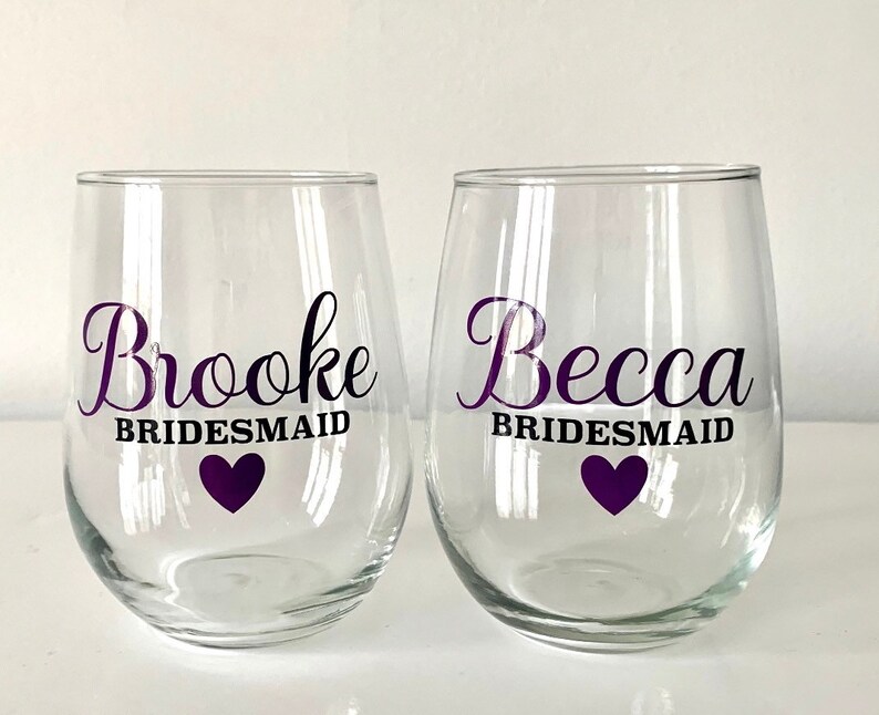 Custom Stemless wine glasses//friends gift//funny wine glass//bridesmaid gift ideas//personalized wine glass//bridal party gift image 6