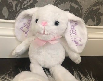 Plush Bunny Stuffy: Personalized Flower Girl or Baby Gift