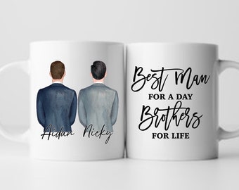 Personalized Man Mug, Brother of the Groom Gift, Custom Wedding Party Mug