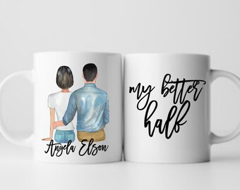Custom Couple Mug, Personalized Anniversary Gift