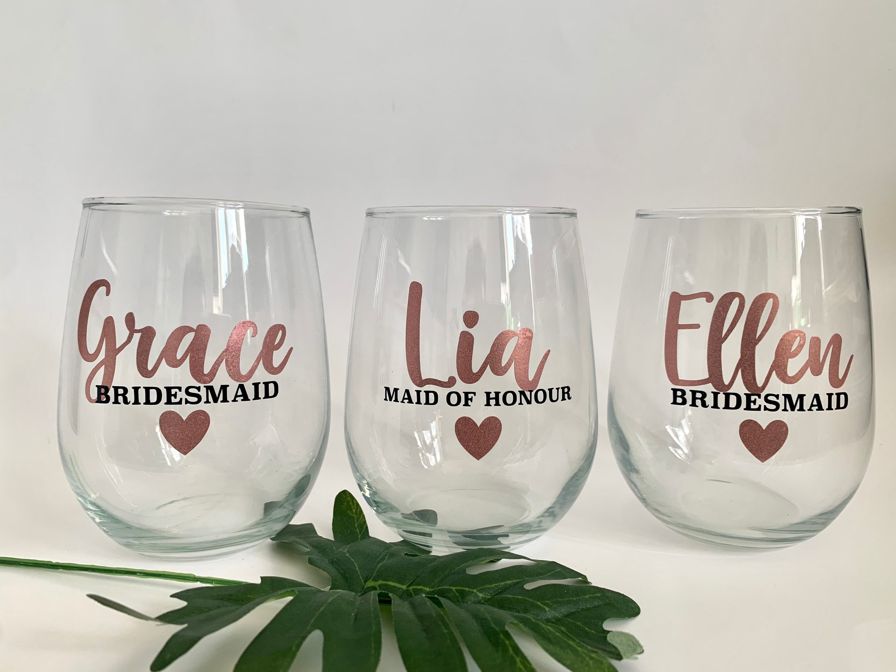 17oz Stemless Wine Glass Bachelorette Will You Be My Bridesmaid Maid Of Honor 
