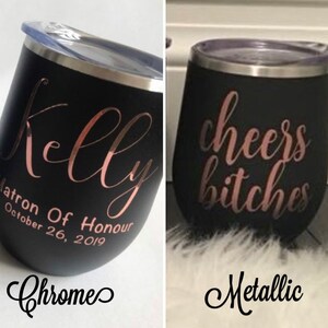 Custom Stemless wine glasses//friends gift//funny wine glass//bridesmaid gift ideas//personalized wine glass//bridal party gift image 7
