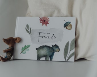 Friends book "Forest Friends" DIN A5 Little Lisbeth l school friends l kindergarten friends l nordic & minimalist l forest animals l fox l bear