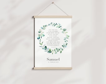 Artprint "baptême disant" garçon l baptême l nordique l eucalyptus l cadeau l verset de la bible