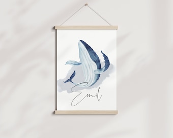 Artptint "baleine" garçon l nom l naissance l cadeau l nordique l mer