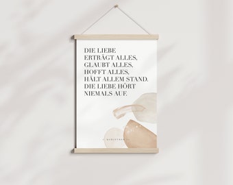 Artprint "L'amour ne s'arrête jamais" l Le chant de l'amour l Mariage l Dire de mariage l Baptême