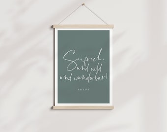 Artprint "Naughty, Wild & Wonderful" Nom Affiche l Chambre d'enfant l Cadeau l Naissance l Nordique l Minimaliste l Affiche l Anniversaire