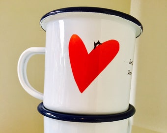 Mug cœur en émail