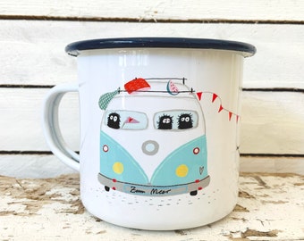 Tasse en émail de camping-car