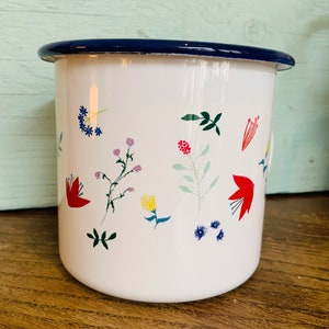 Mug enamel flowers