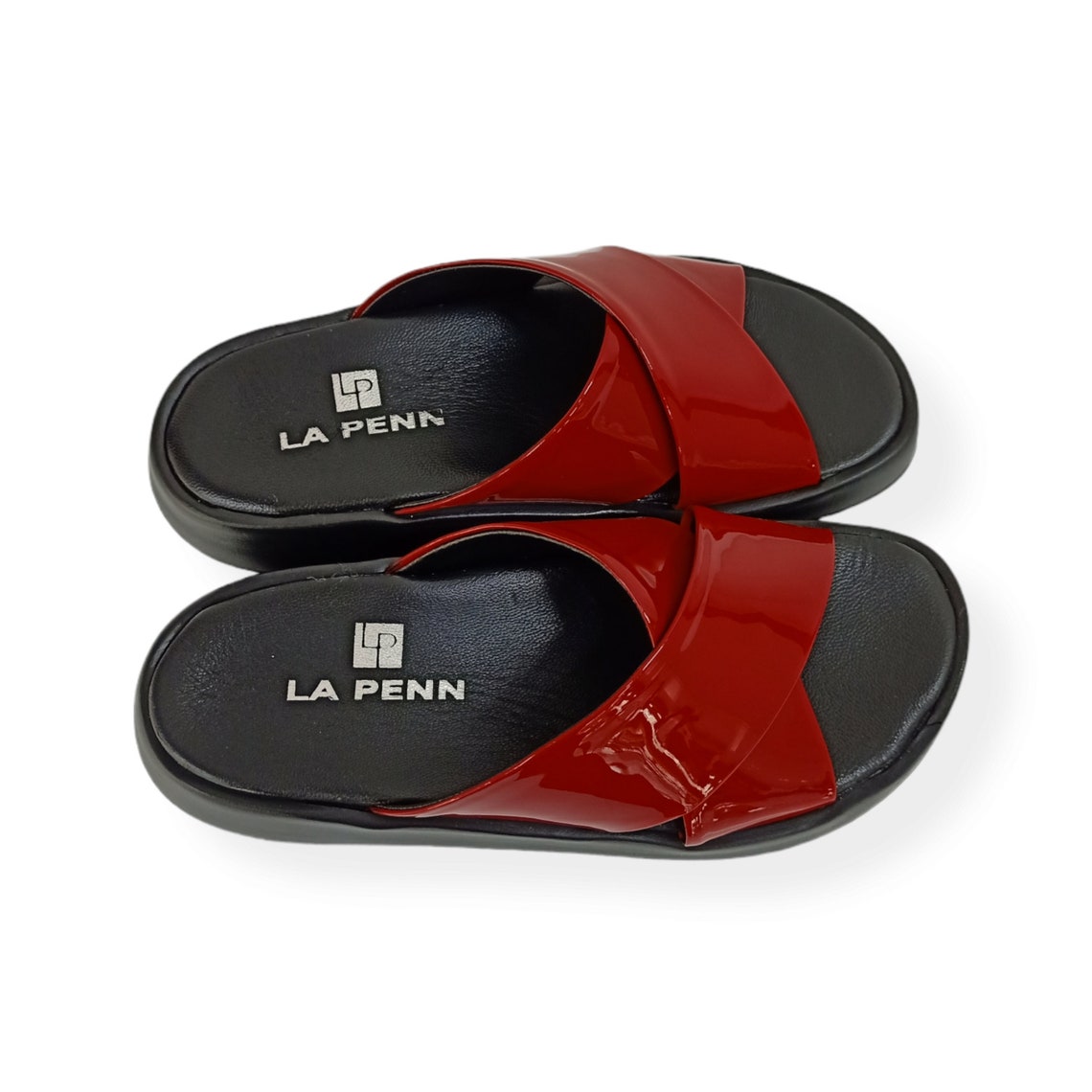 Red Slippers Women's Slippers Leather Slippers Leather Etsy