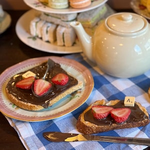 Tostada de comida falsa, Nutella, plátano o fresa