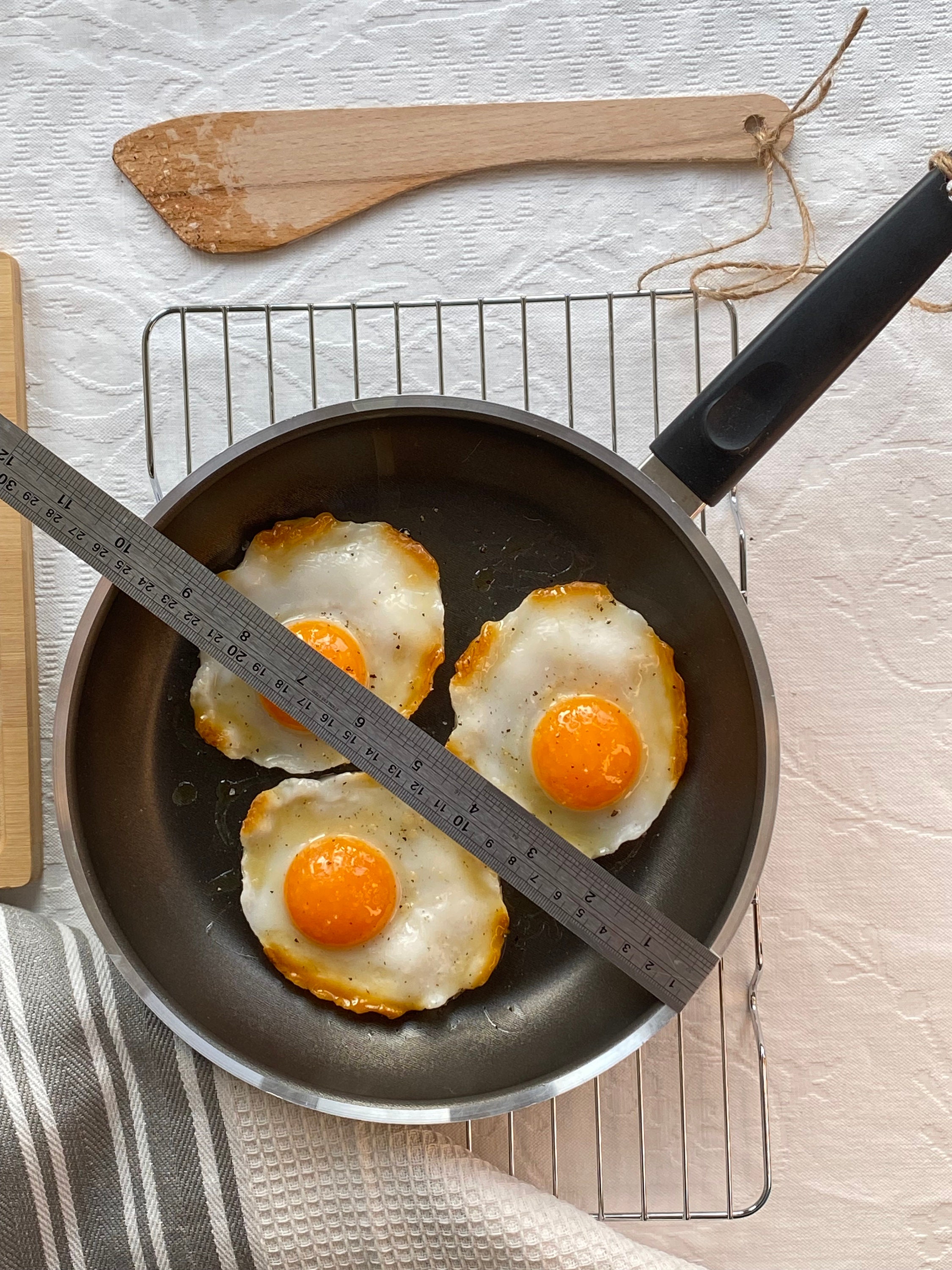 Fake Fried Eggs Breakfast Sunny Side up Fake Food Props Ikea Frying Pan 