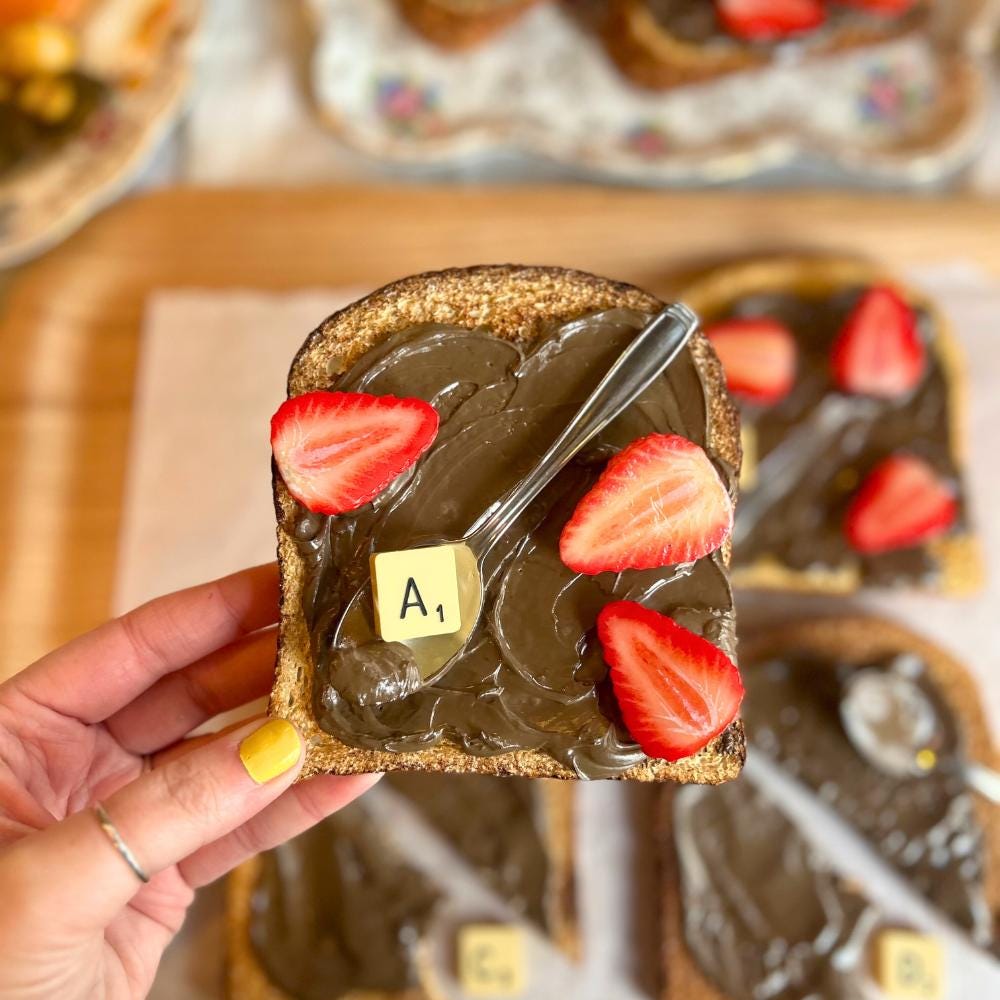 Fake Food Toast Prop, Nutella, Banana, or Strawberry - Etsy