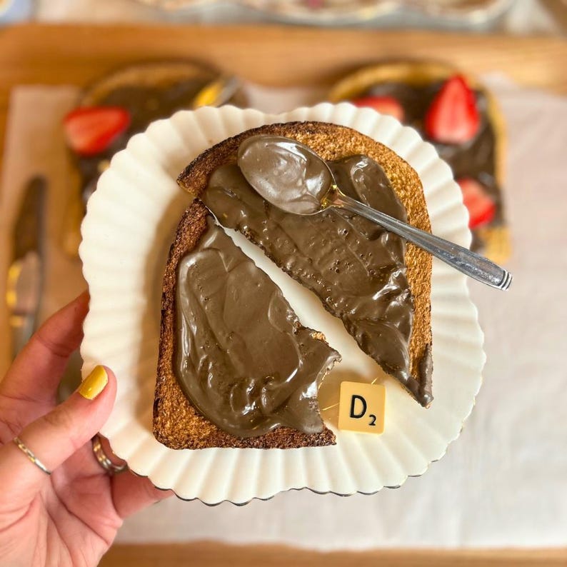 Fake Food Toast Prop, Nutella, Banana, or Strawberry - Etsy