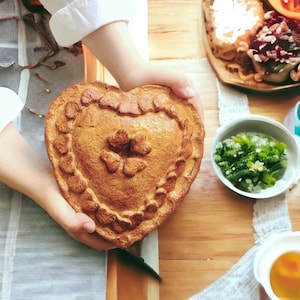 Traditional Heart Raised Pie Fake Food Prop for Display