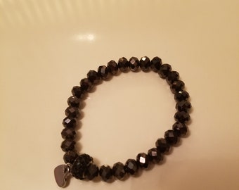 Bling Black Beaded Bracelet