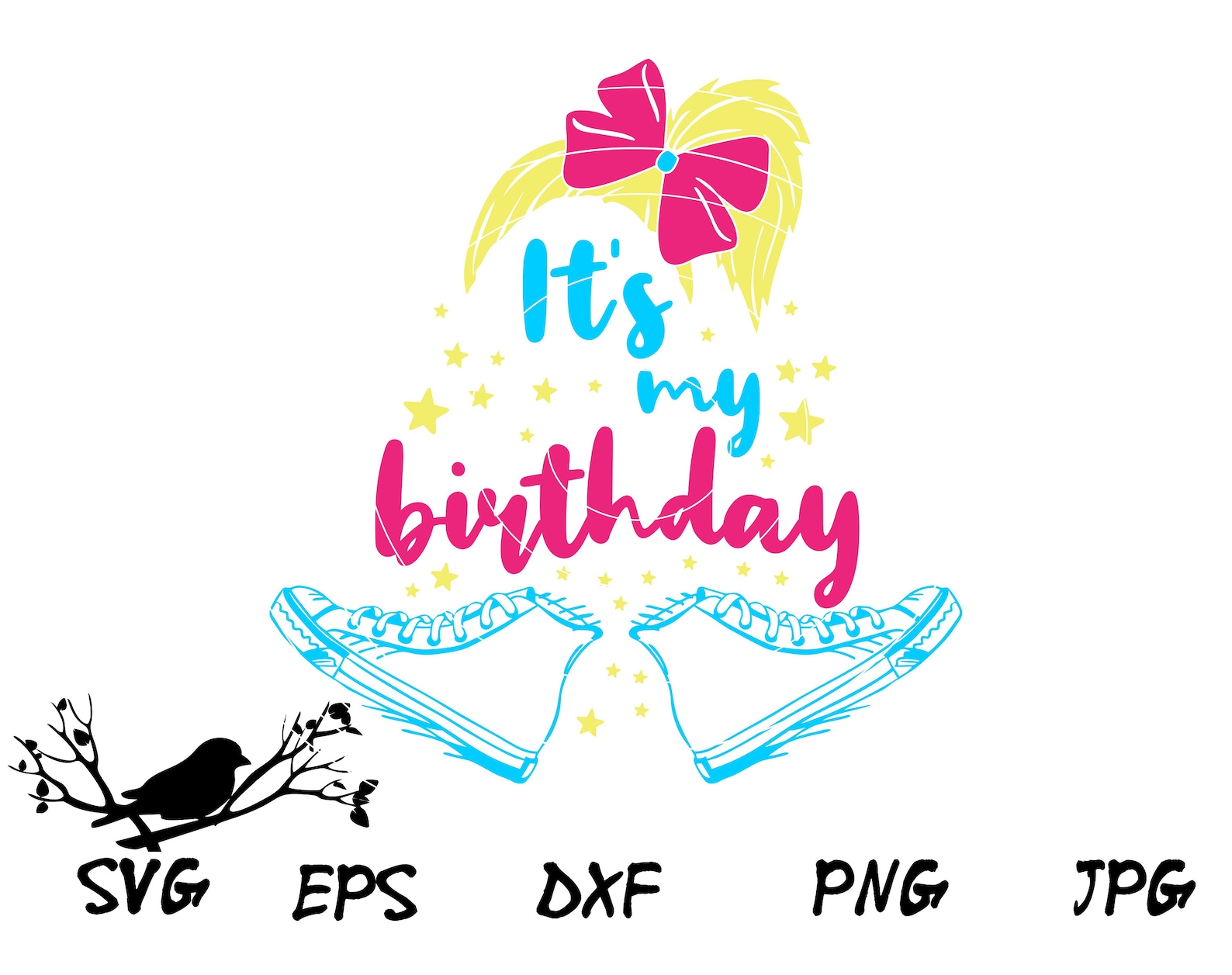 JoJo Siwa inspired side ponytail with bow .svg .png and .dxf | Etsy