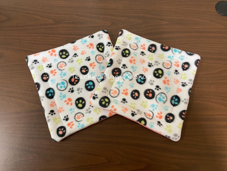 Two 11\u201d Fleece Potty Pads Reversible BUNDLE