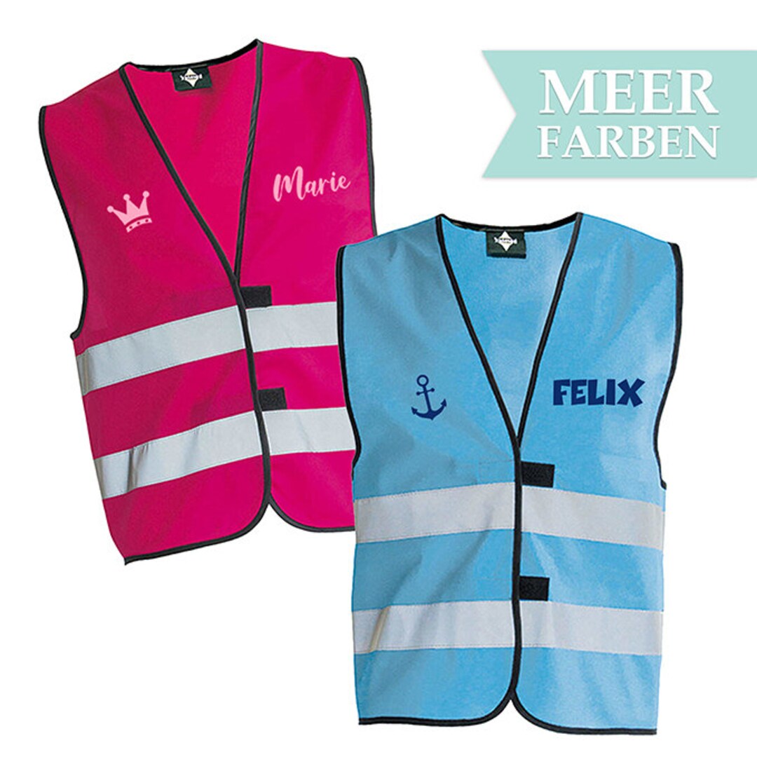 Sicherheitsweste / Warnweste mit Name und Motiv bedruckt Etsy.de