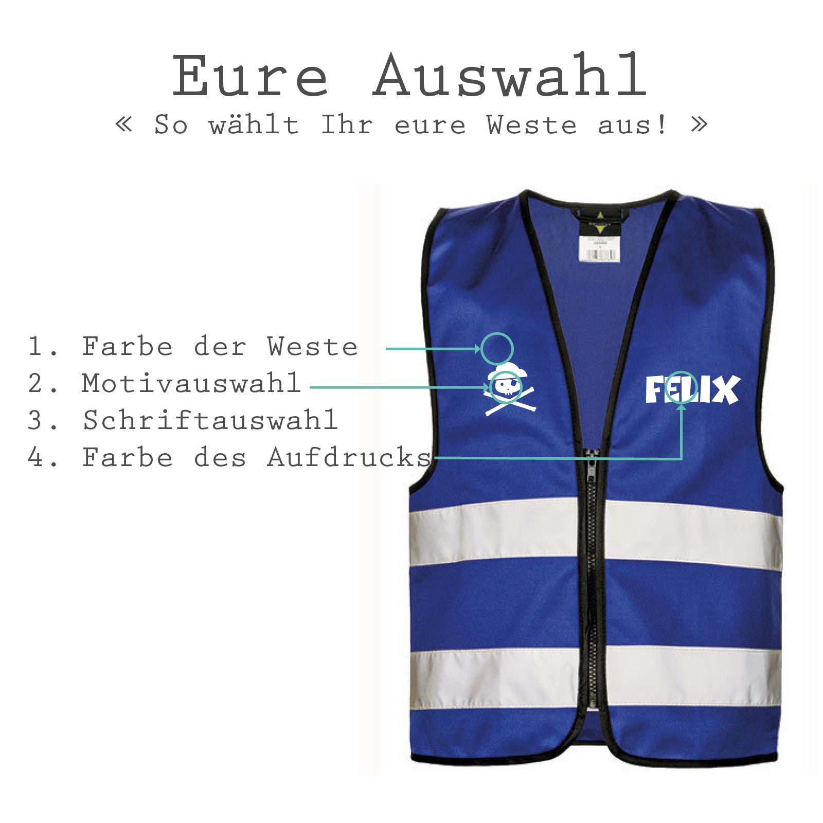 Warnweste Mit Reißverschluss - Personalisierbar Mit Namen & Logo