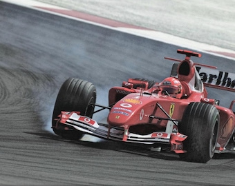 Formule 1 : atteindre l'apogée | Impression sur toile 40 x 20 | Hommage au championnat Grand Prix 2004 de l'équipe Red, Gap