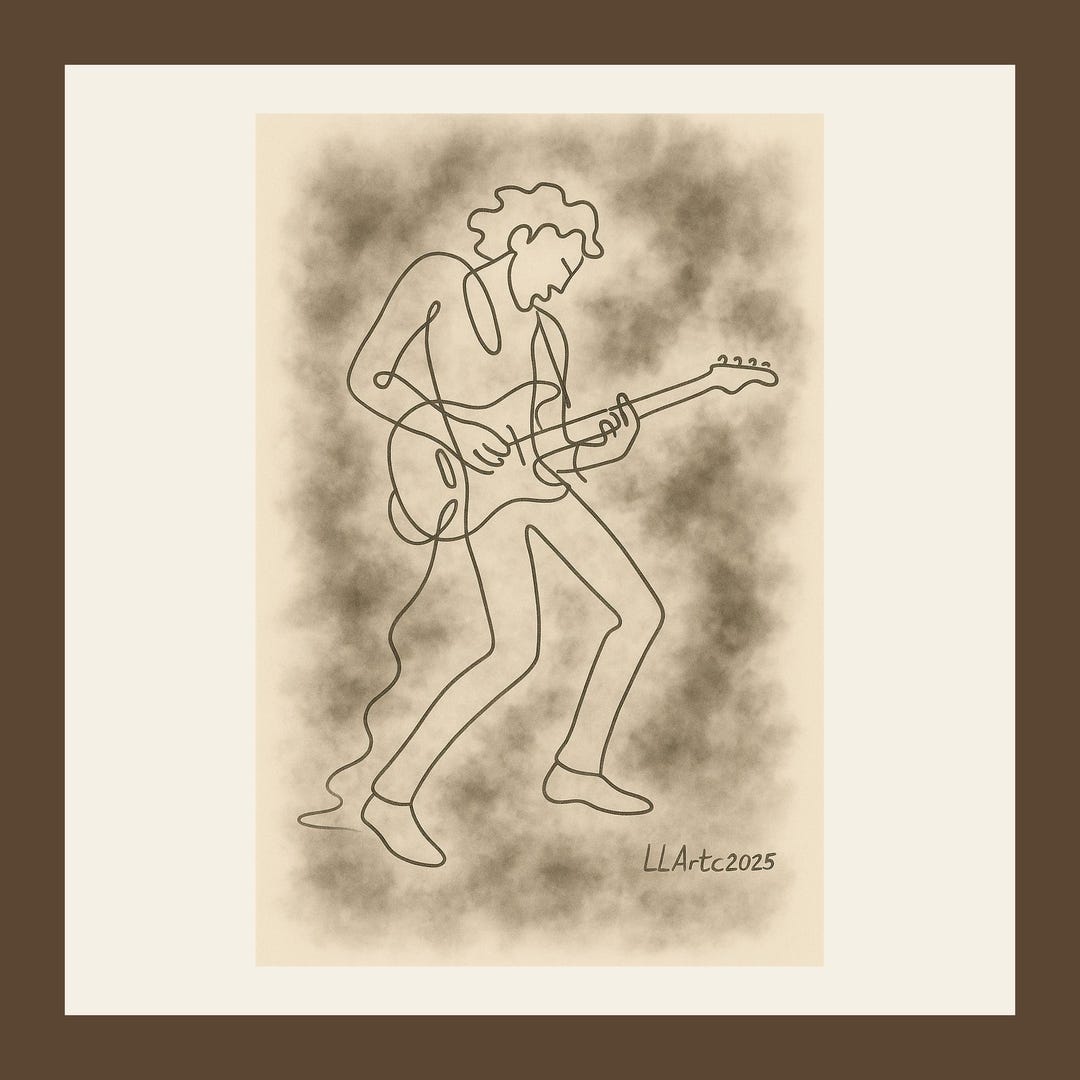 Singer Abstract 70s Rockstar Print • Abstract Singer Line Art (digital Download) - Etsy