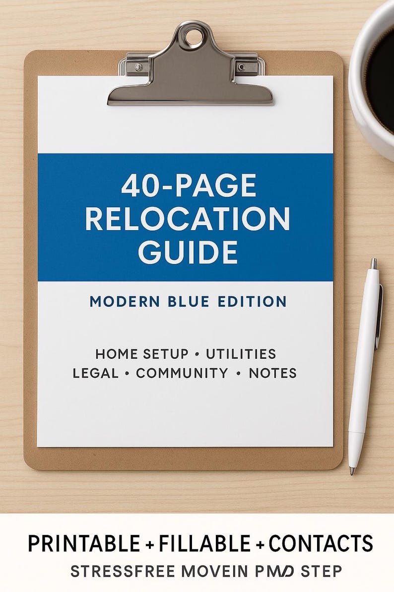 Relocation Guide Printable | New City Moving Planner (fillable PDF) - Etsy