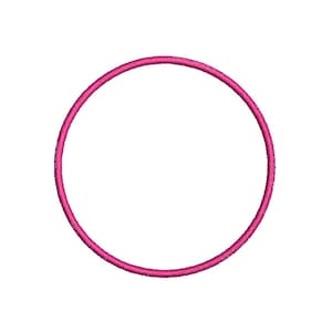 May include: A pink embroidery hoop with a circular design.