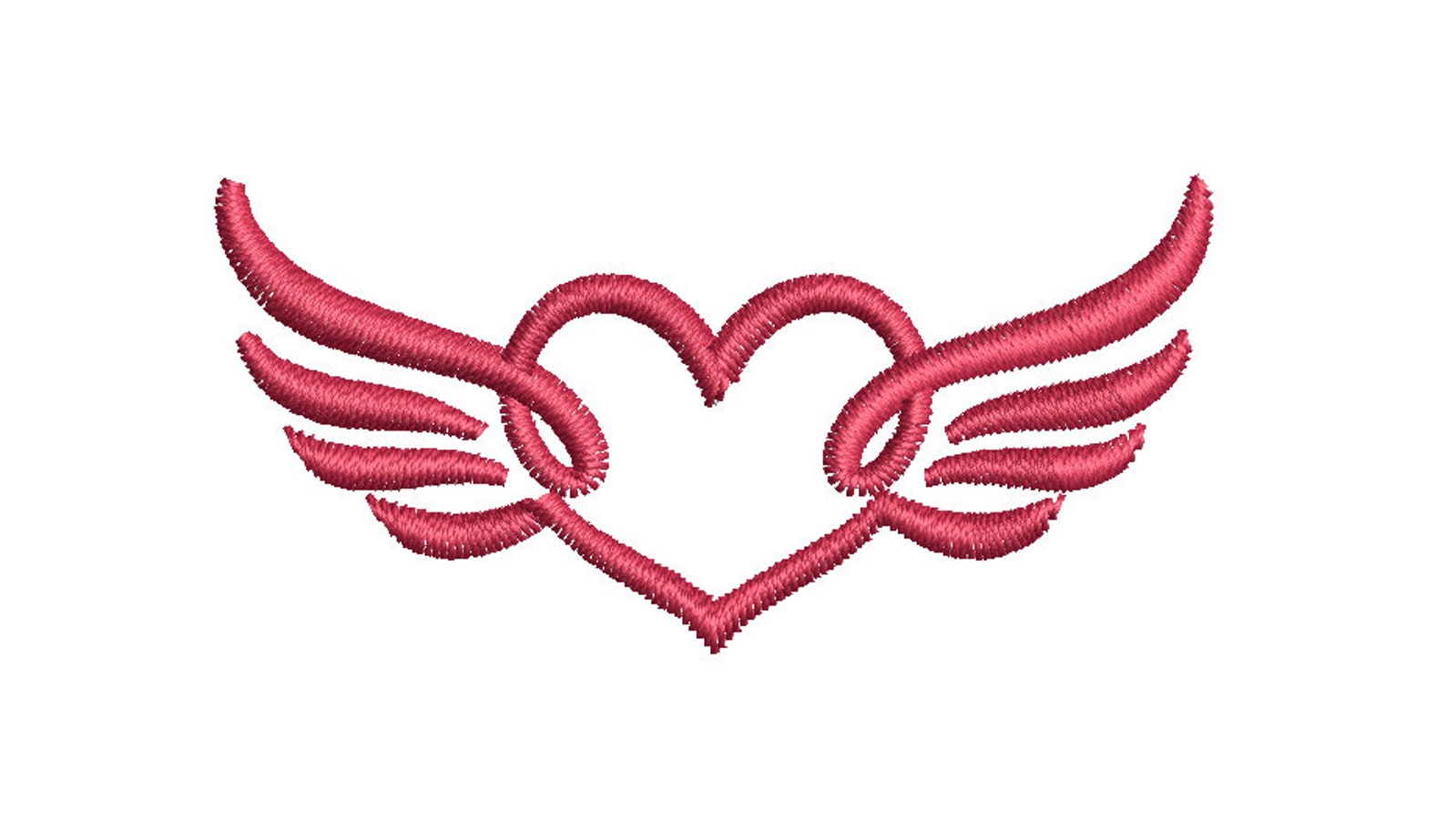 Heart Wings Embroidery Design File Instant Download Available in 5