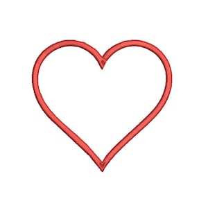 Heart Outline - Arquivo de desenho de bordado - Download instantâneo - Disponível em 5 tamanhos e 8 formatos de máquina.