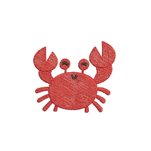 Caranguejo de desenho animado - Arquivo de desenho de bordado - Download instantâneo - Disponível em 7 tamanhos e 8 formatos de máquina.