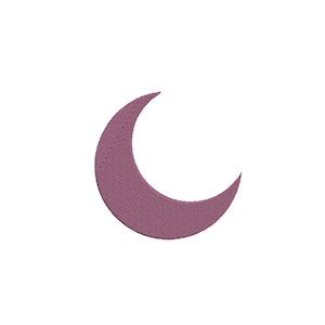 May include: A purple crescent moon shape.