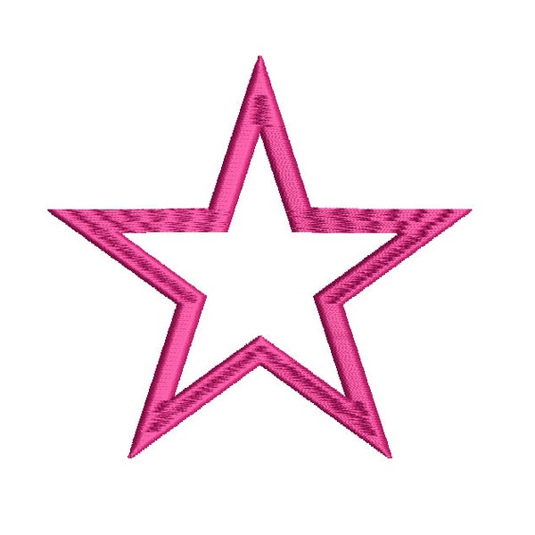 Star Outline - Embroidery Design File - Instant Download - Available in 5 Sizes and 8 Machine Formats.