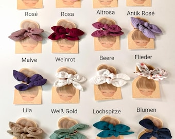 Musselin Haarschleifen | Haargummi | 2x Haargummis | Schleifengummi