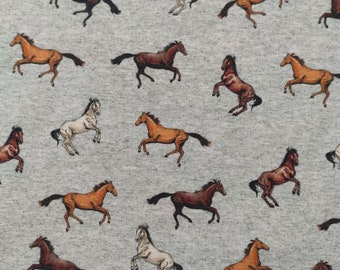 Sweatshirt Horses | mottled gray | soft