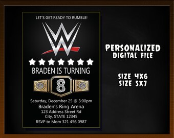 Wwe Party Etsy