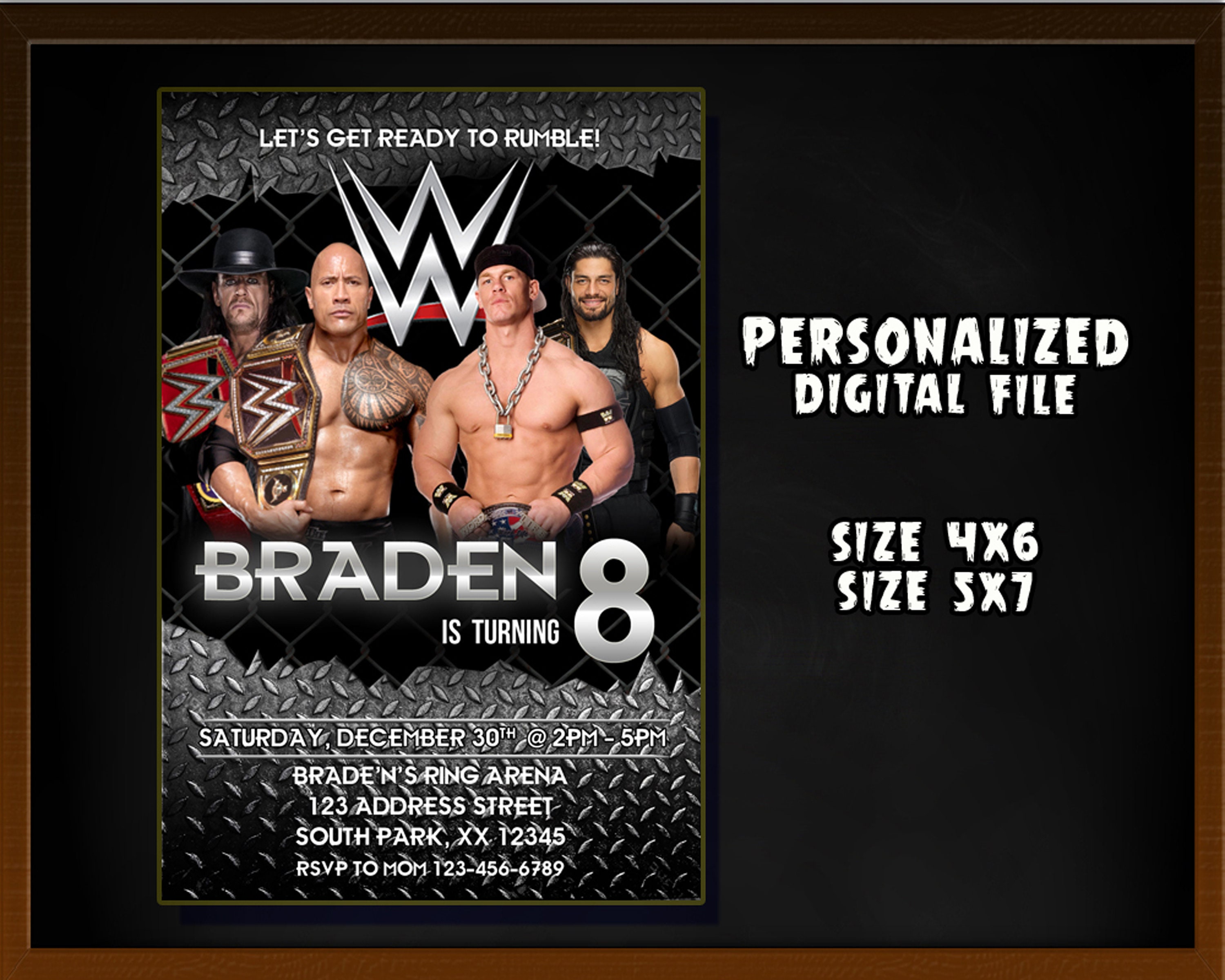 wwe-invitation-wwe-birthday-wwe-party-wwe-invite-wwe-card-etsy