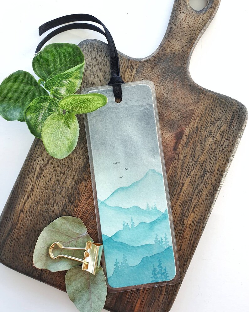 watercolor bookmarks nature etsy