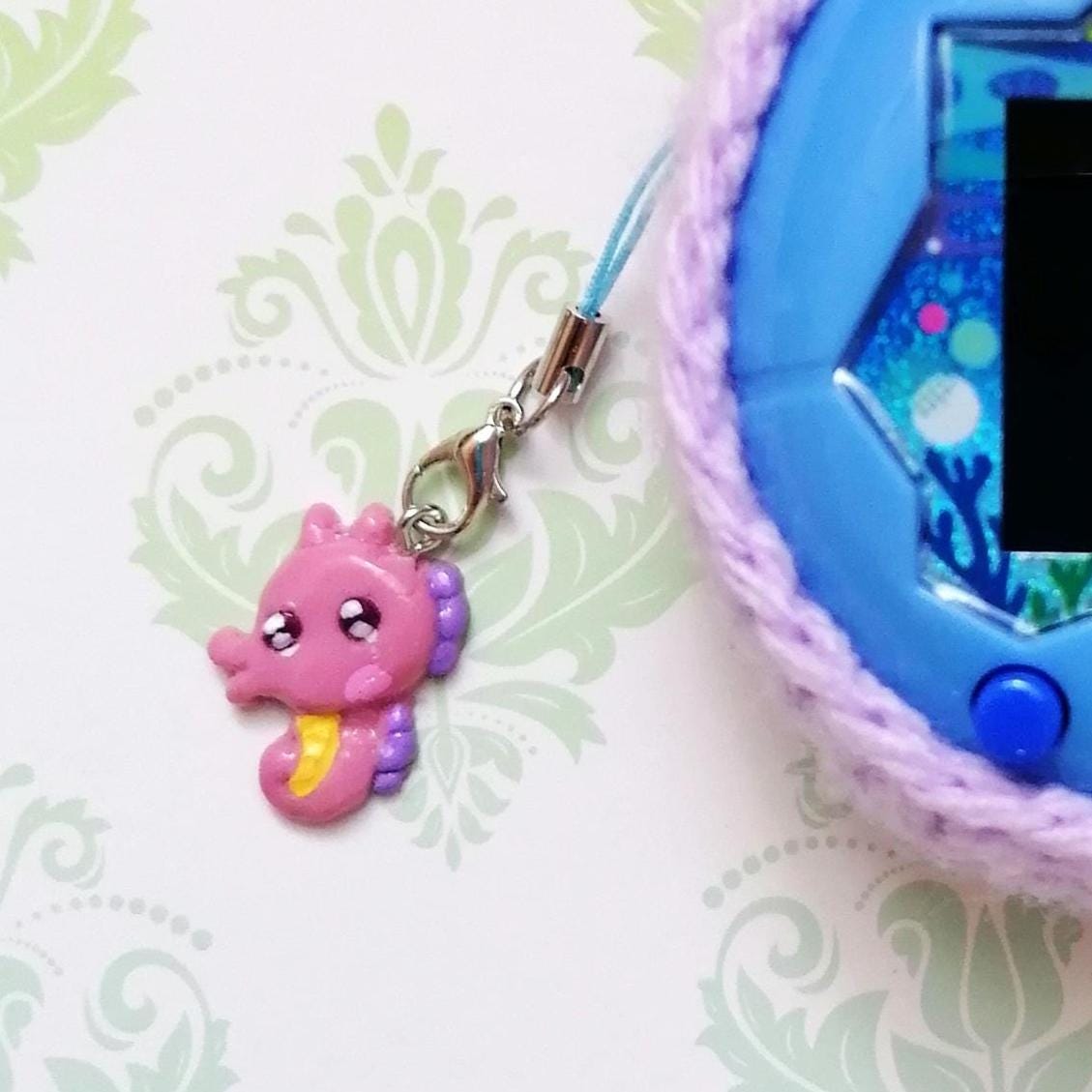 Paradise Seahorse fanmade Charm handmade with pendant loop