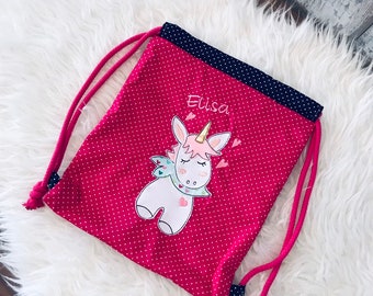Gym bag girl-bag-ideal as everyday companion or sport-horse mermaid unicorn