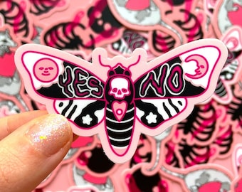 OUIJA MOTH STICKER - Spell Board Bug Vinyl Art Sticker, Waterproof Witch Style Decal, Spirit Communication - Spooky Doodle Club