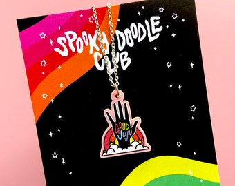 Spooky Doodle Club Acrylic Jewelry FUTURE GHOST NECKLACE
