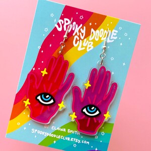 HEALING HAND EARRINGS - Spooky Doodle Club Acrylic Earrings (2 inch)